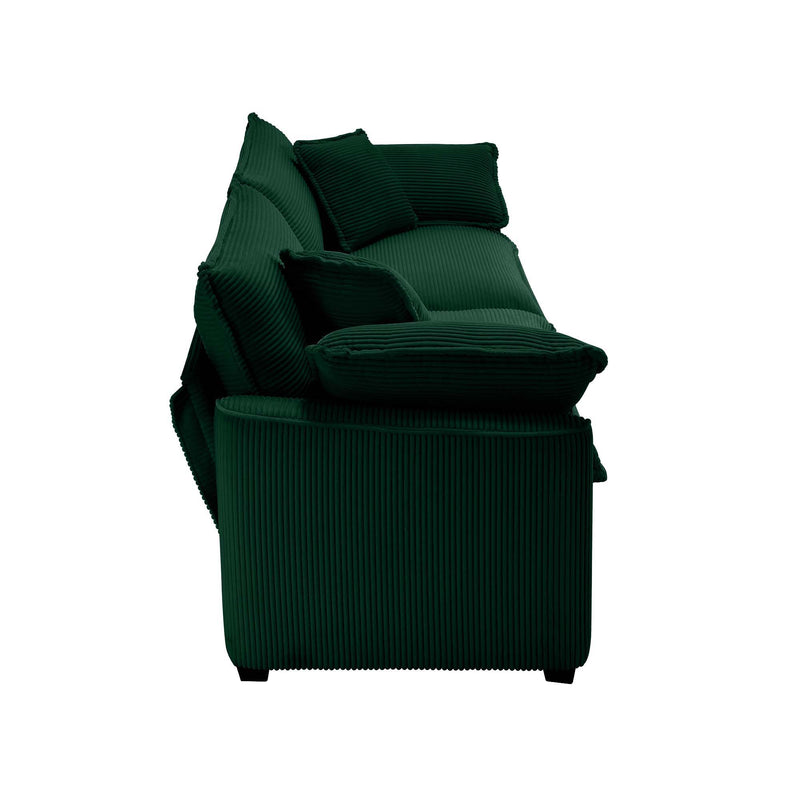 Modern 2 Seater With 4 Pillows, Upholstered Deep Seating Loveseat