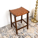James - Mid-Century Modern Genuine Leather Counter Stool