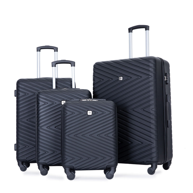 Luggage 4 Piece Lightweight Suitcase With Rotating Wheels With Tsa Lock,