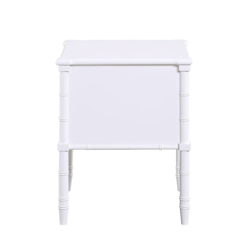 Emmett - 2 Drawer Nightstand With Carved Legs - White