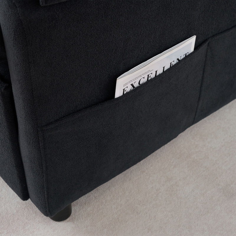 Convertible Pull Out Sofa Bed Queen Size, 3 In 1 With Side Storage