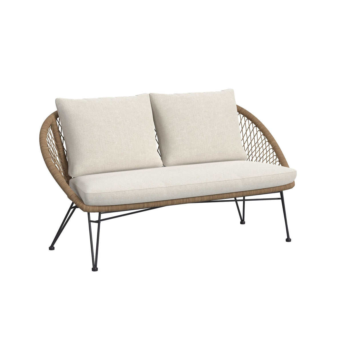 Grace 4 Piece Outdoor Seating Set in Beige / Natural by Elements International, view 15