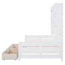 Daybed With All-In-One Cabinet And Shelf