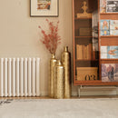 Floor Metal Vases Decorated White Metal Vases (Set of 3) Gorgeous Home Decoration Large Glazed Metal Vases - Golden