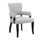 Elegant Arm Dining Chair With Brass Nail Head Detailing