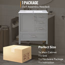 Modern Bathroom Vanity With Ceramic Sink, Solid Frame And Storage Solutions