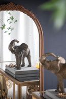 Hand Carved Rose Antique Mirror Frame, Wood Arch Mirror Wall Decor For Living Room