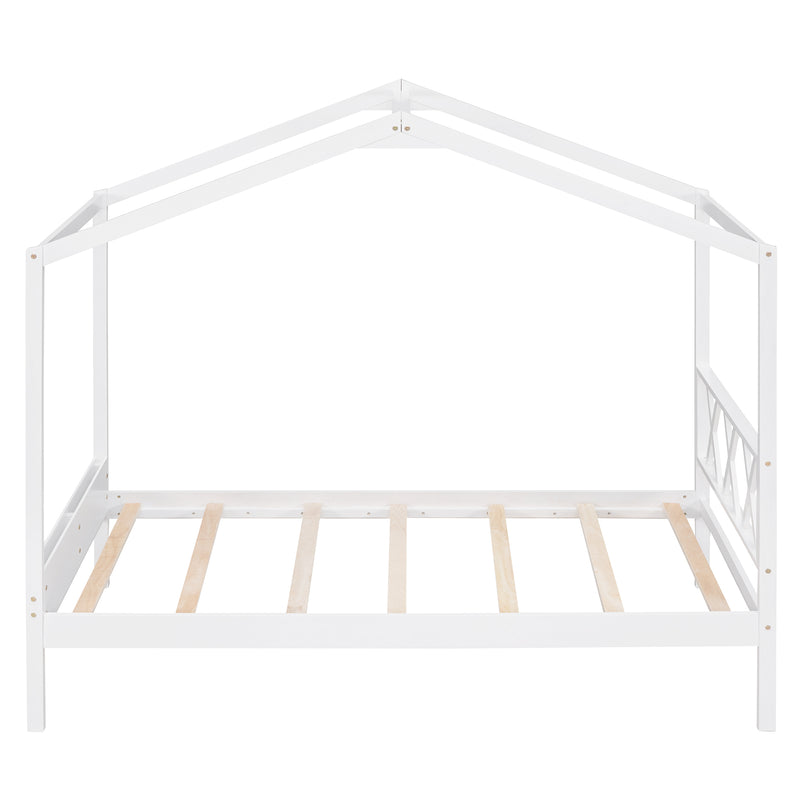 Twin Size Wood House Bed with Storage Space, White(OLD SKU: LP000001AAK)