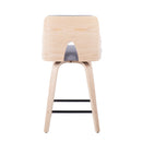 Stella - Contemporary Fixed Height Counter Stool With Swivel Square Footrest (Set of 2)