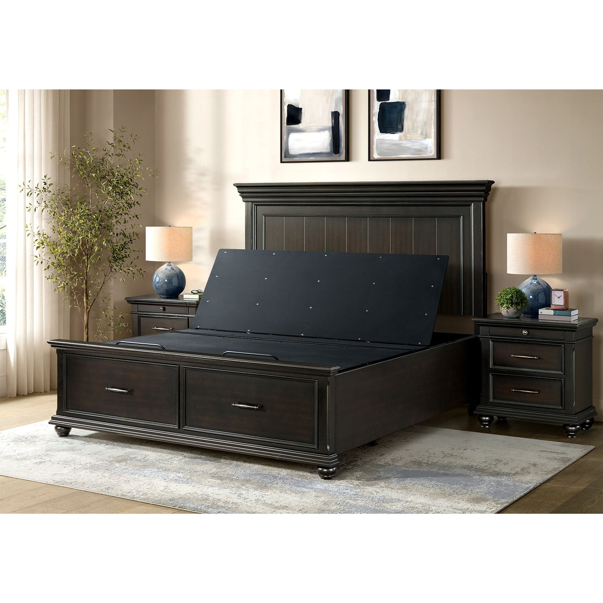 Z Base Air Adjustable Bed With Head Incline in Black by Elements International, view 8