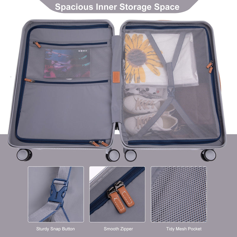 28" Luggage Lightweight Suitcase Tsa Lock USB Port Luggage Wheel