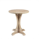 Accent Table Round Rustic Ash Veneer Reclaimed Wheat - Natural