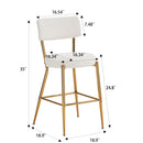 Modern Teddy Fabric Upholstered Bar Stools