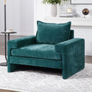 Chenille Upholstered Accent Chair With Wide Armrests And Ergonomic Back Support