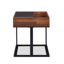 Sara II - Accent Table - Espresso Pu, Walnut & Sandy Black