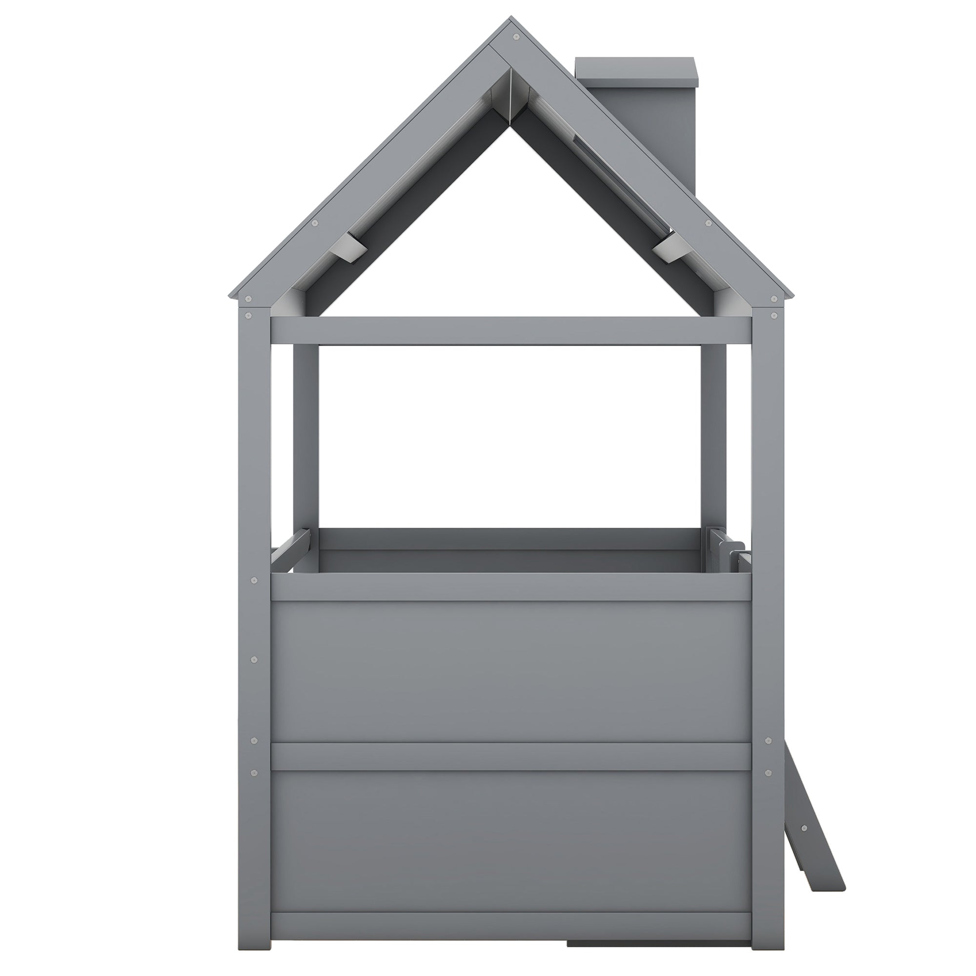 Twin Size Wood Bed House Bed Frame,Gray - Atlantic Fine Furniture Melbourne FL