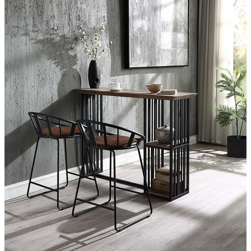 Zudora - Counter Height Chair (Set of 2) - Synthetic Leather & Black