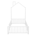 Metal House Platform Bed With Guardrail And Chimney