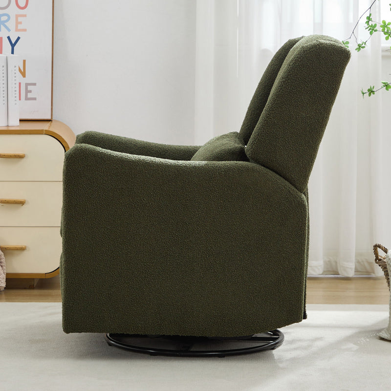 Wide Wingback Swivel Rocker Recliner Chair For Living Room