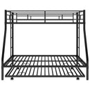 Bunk Bed With Steel Frame And Trundle, 2 Side Ladders