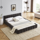 Modern Platform Bed Frame With Thick Chenille Fabric