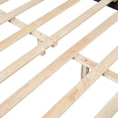 Full Size Upholstered Daybed with Cloud Shaped Headboard, Embedded Elegant Copper Nail Design, Beige