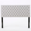 Queen Size Headboard With Button Tufting - Light Gray