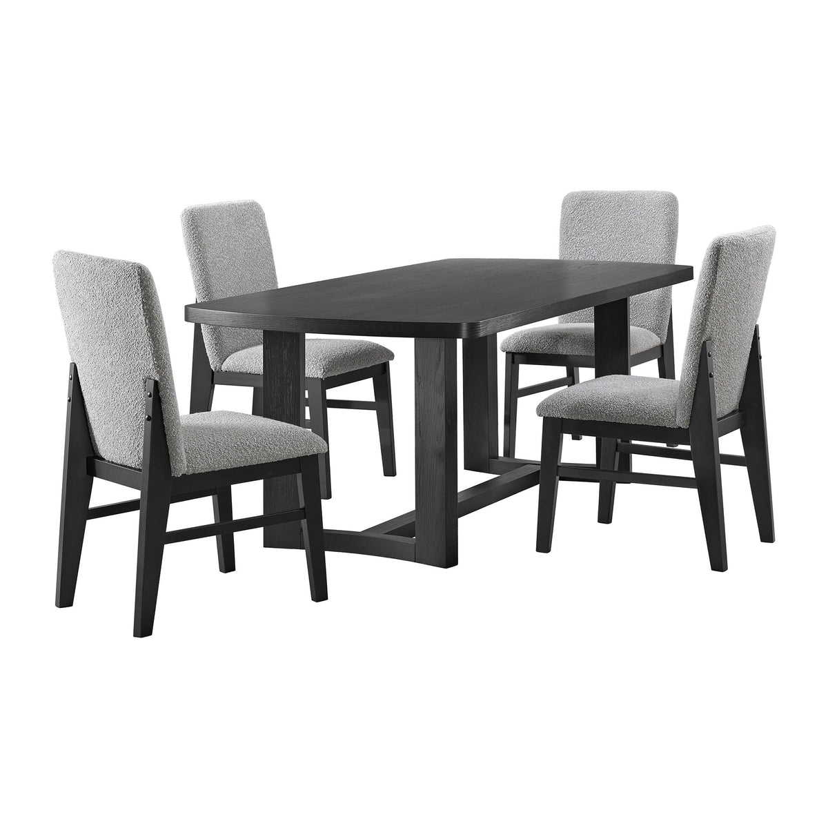 Portland Rectangular Dining Room Set in Black by Elements International, view 5