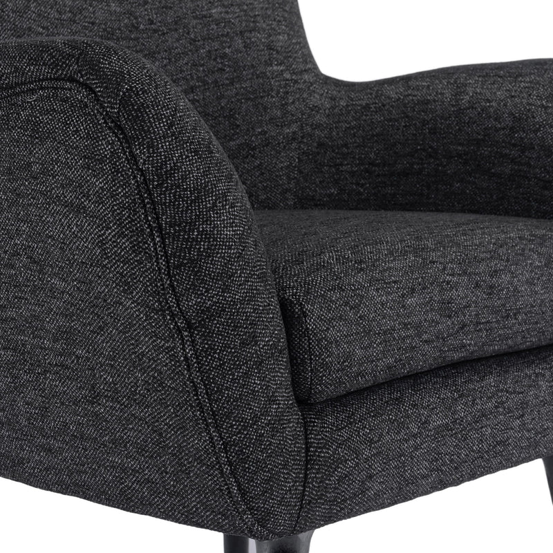 Mid - Century Modern Arm Chair With Wingback Design Wood Legs