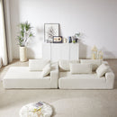 Modern Chenille Upholstered Sectional Sofa Couch Set With 6 Pillows,Free Combination