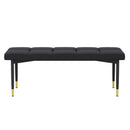 Multifunctional Shoe Bench, Sturdy Metal Legs With Gold Accents - Black