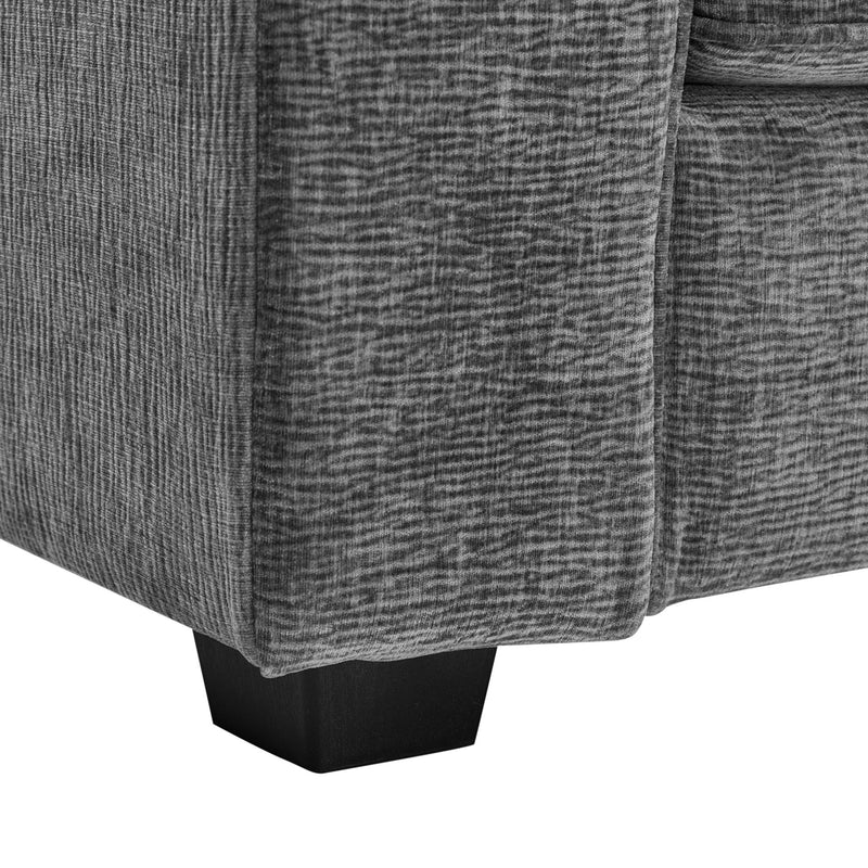 Modern Fabric Sofa With Plush Cushions, Sleek Arm Design