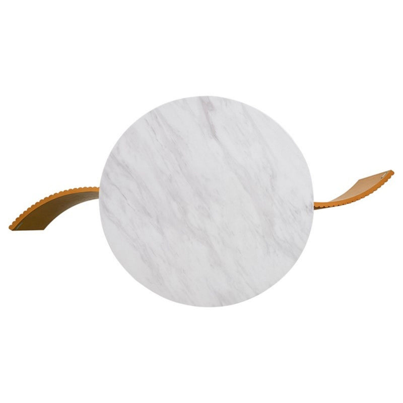 Round Coffee Table With Storage - Natural / White