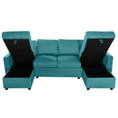 Convertible Sectional Sofa With Storage Chaise Lounges And USB Ports