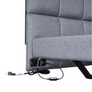 Full Size Upholstered Platform Bed With LED Lights, USB Ports And Outlets - Gray