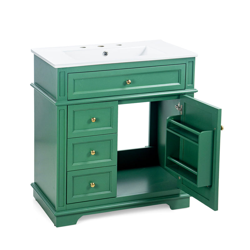 Freestanding Bathroom Vanity With Sink, Soft Closing Door, Tip Out Drawer