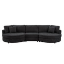 Modern 3 Seater Upholstered Sofa With Curved Design