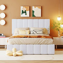 Elegant Upholstered Platform Bed With Hydraulic Storage System