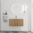 Modern Floating Bathroom Vanity With Resin Sink, Soft Close Doors