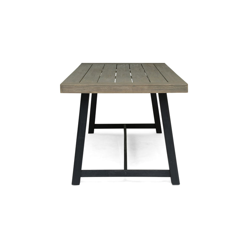 7 Pieces Modern Outdoor Dining Set With Acacia Wood Table And Chairs