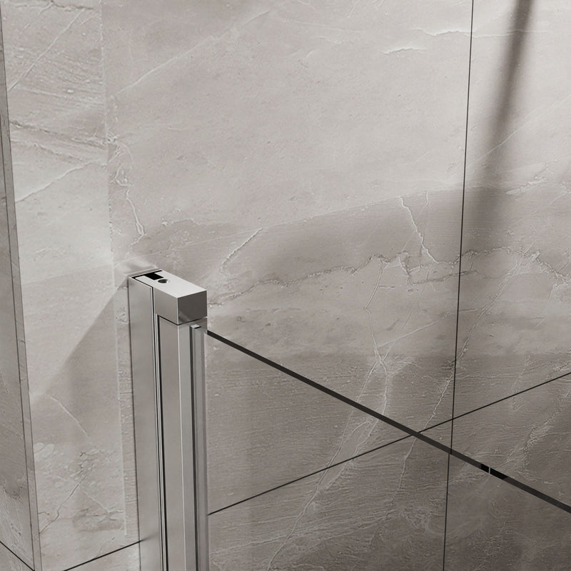 Pivot Shower Door, Tempered Glass, Semi Frameless