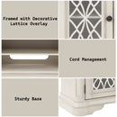 Florian - TV Stand - Oak & Antique White Finish - Atlantic Fine Furniture Inc