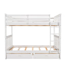 Bunk Bed With Ladders And 2 Storage Drawers