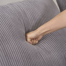 Modular Sectional Sofa With Ottoman, USB And Type C Charger, Petal Armrest Design