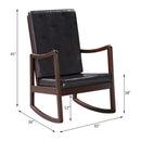 Raina - Rocking Chair - Dark Brown PU & Espresso Finish - Atlantic Fine Furniture Inc