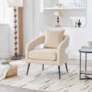 Open Back Accent Chair, Round Sofa Lounge Armchair