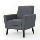 Contemporary Club Chair With Nailhead Trim Fabric And Birch Wood Legs