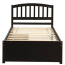 Platform Storage Bed Wood Bed Frame With Two Drawers And Headboard