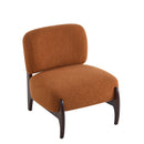 Modern Boucle Lounge Chair With Solid Wood Fram