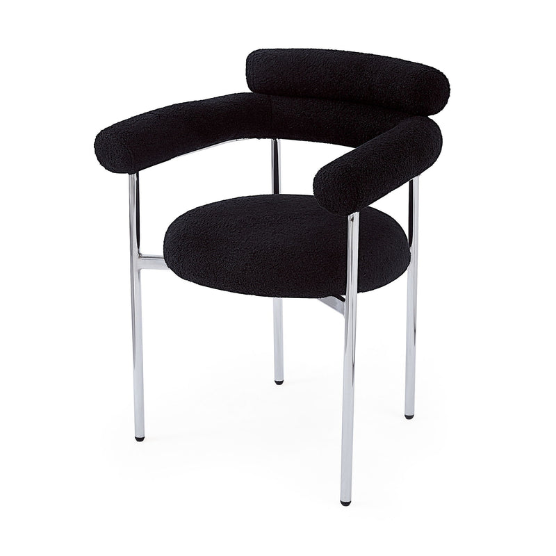 Contemporary Upholstered Armchair Dining Chairs With Metal Legs (Set of 2)